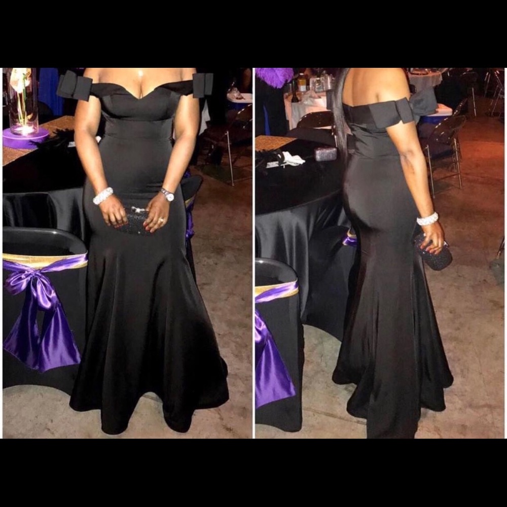 Black Off The Shoulder Gown